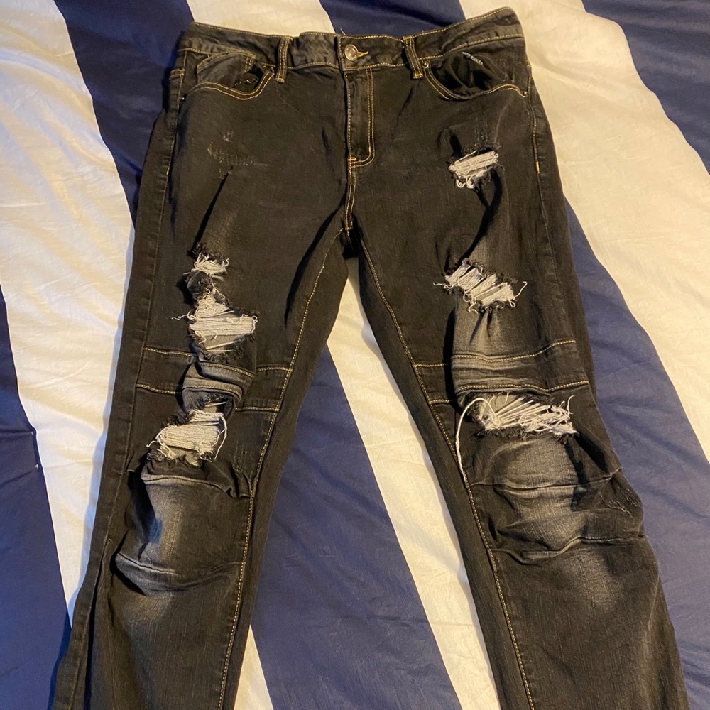 Black ripped jeans
